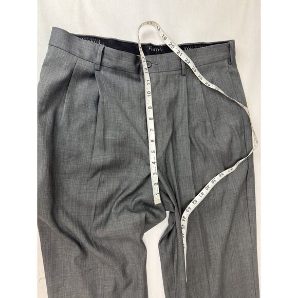 Perry Ellis Men's Dress Pants Trousers Gray Pleated Straight Men's Size 34 * 32 - Picture 4 of 9